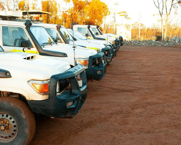 Fleet of commercial and mining vehicles supported by Lovell’s fleet auto electrical services in Brisbane