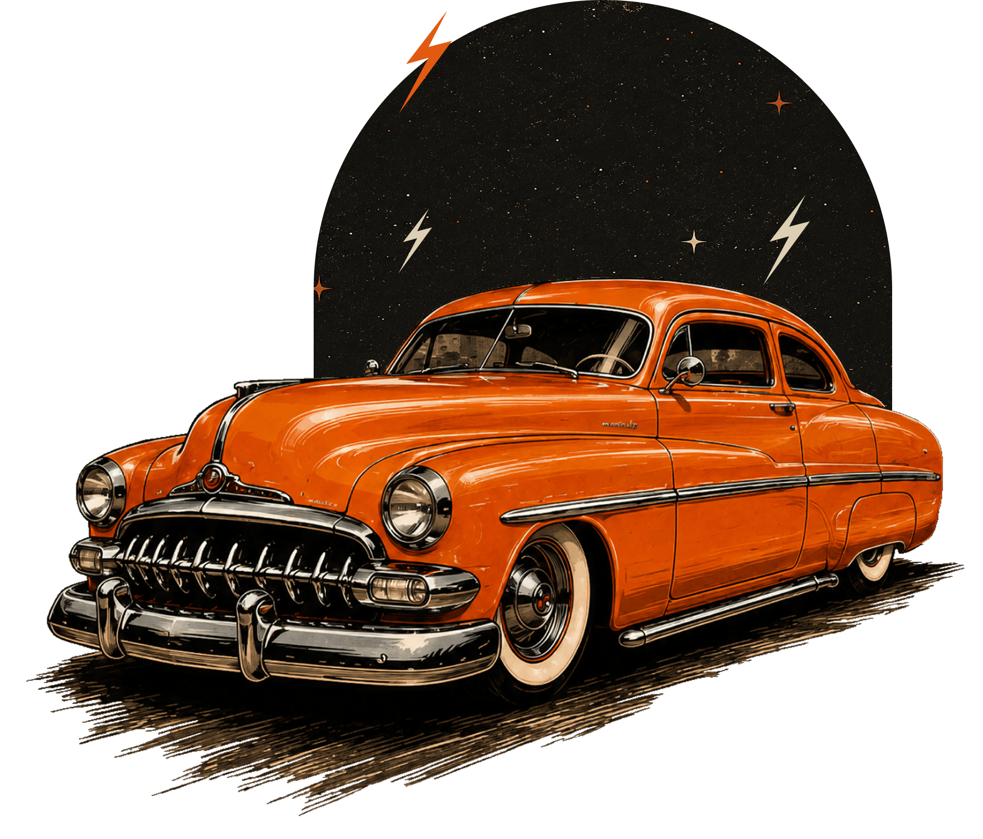 Orange classic car representing mobile auto electrical repairs and diagnostics in Brisbane